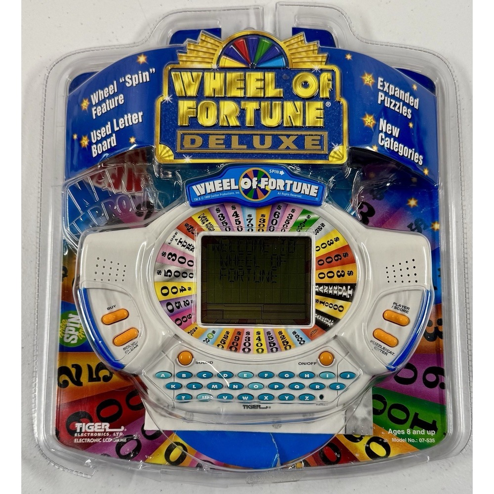 1999 Wheel Of Fortune Deluxe Electronic Handheld Game by Tiger *TESTED* Mint